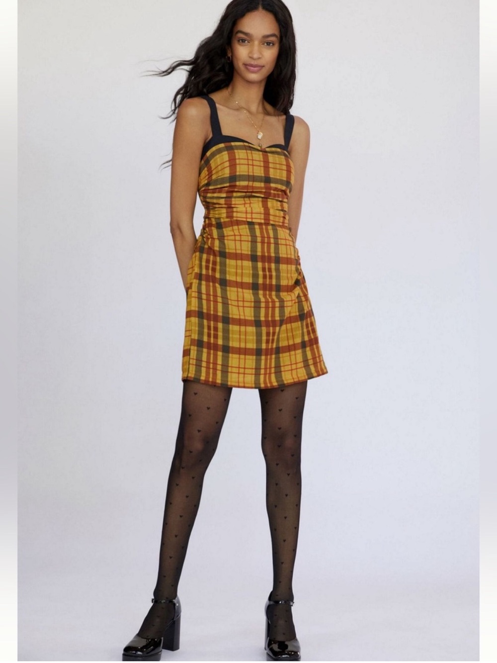 NWT Anthropologie Let Me Be Plaid Mini Dress Size Small Z39